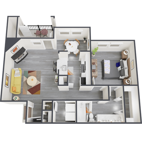 a floor plan of a 1 bedroom apartment